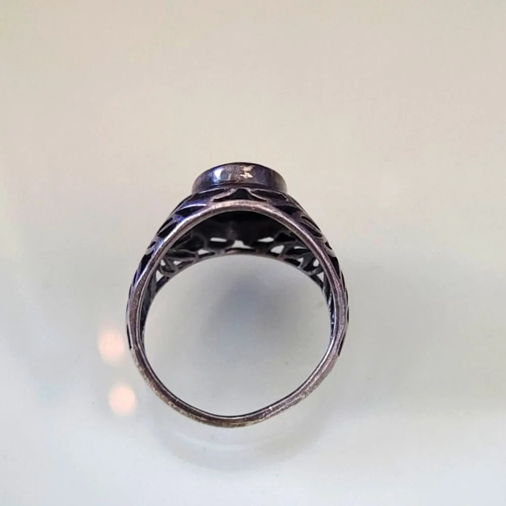 Vintage Sterling Silver and Blue Stone Ring